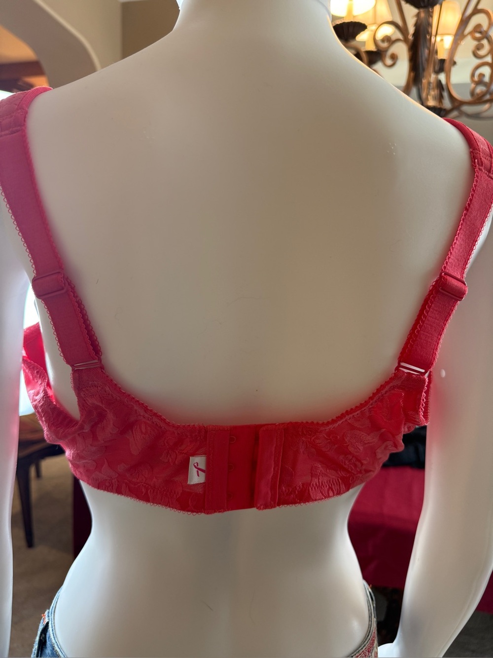 Wacoal Red/Salmon Floral Lace Underwire Bra Size 40D NWT - Picture 8 of 12
